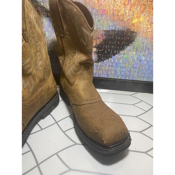 Ariat Sierra 10010134 Mens Brown Leather Square Steel Toe Work Boots Size 12 EE main image 9